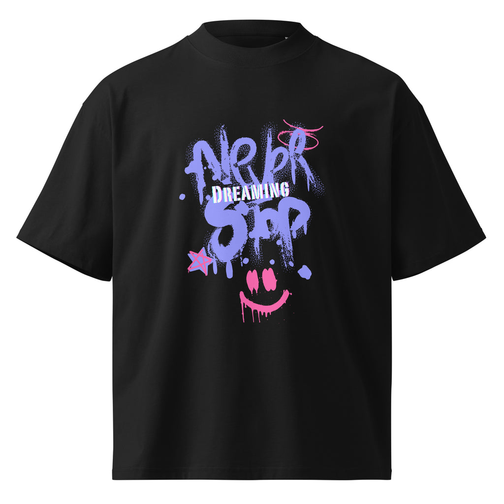 “Never Stop Dreaming” Unisex Organic Oversized High Neck T-Shirt