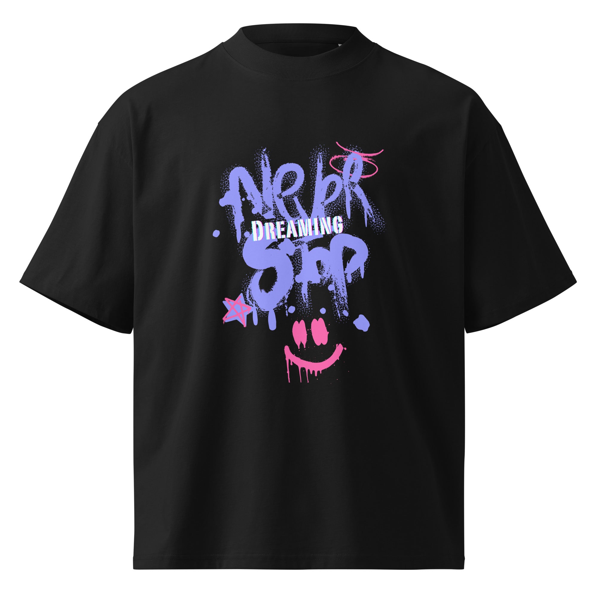 “Never Stop Dreaming” Unisex Organic Oversized High Neck T-Shirt